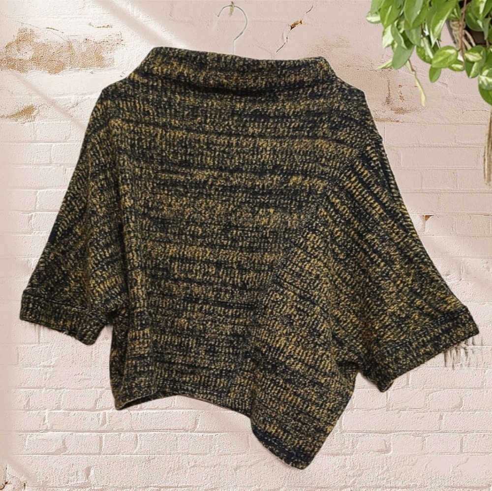 Gershon Bram Cozy Chunky Knit Asymmetrical Pullover Top Lagenlook XS